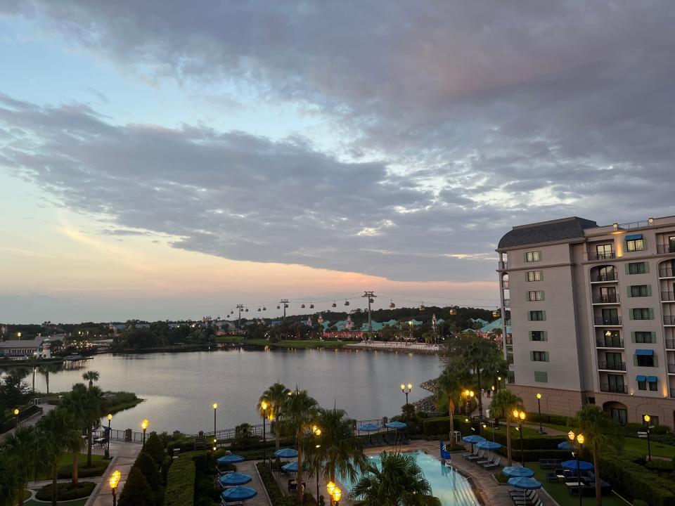 view of disney world form a balcony of the riviera resort