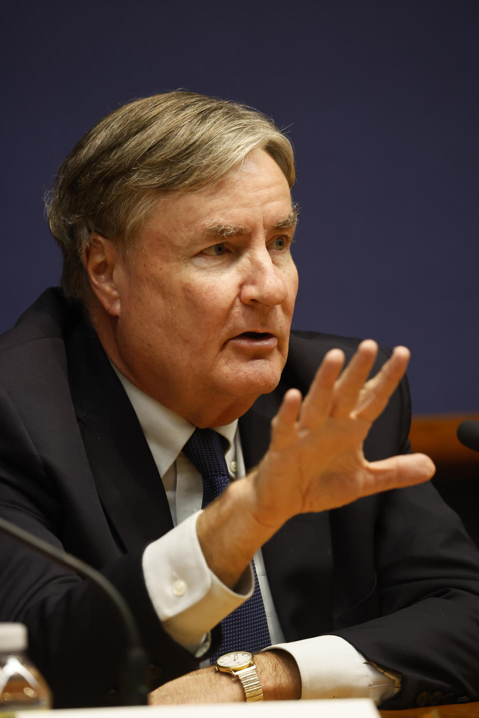 Supreme Court Associate Justice Sam Ervin IV answers a question at the North Carolina Supreme Court Candidate Forum at Duke University Law School in Durham, N.C., Wednesday, Oct. 26, 2022. (AP Photo/Karl DeBlaker)