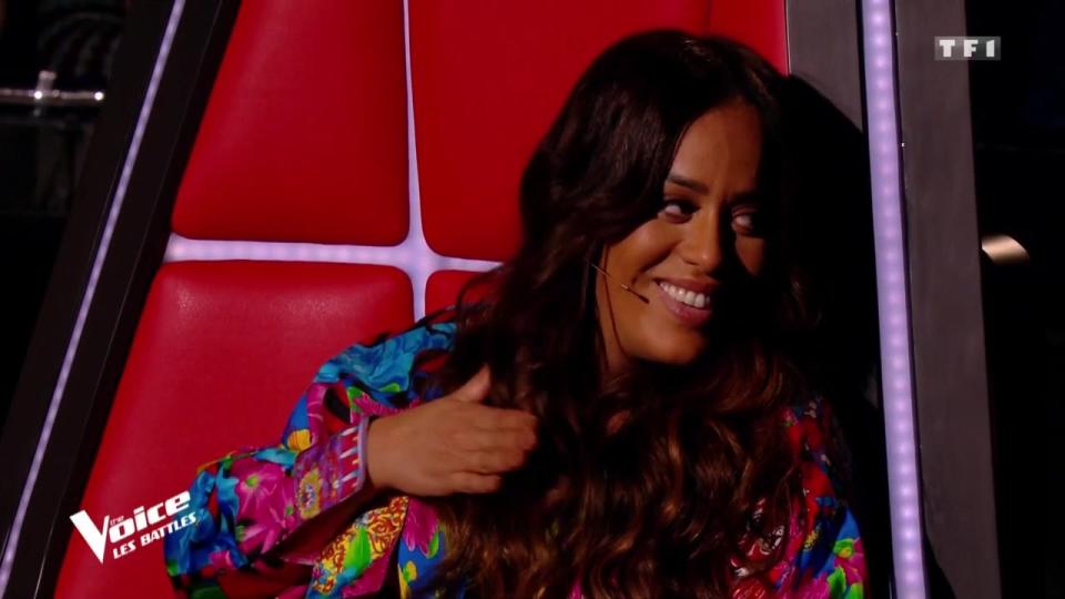 Amel Bent lors des battles de The Voice. © Capture d'écran TF1