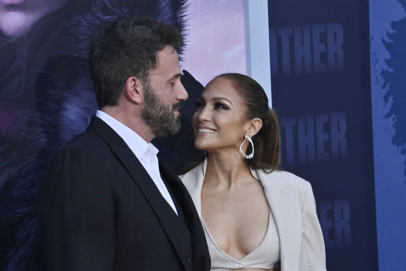 Jennifer Lopez previewed the song "Midnight Trip to Vegas" while celebrating the anniversary of her Las Vegas wedding to Ben Affleck. File Photo by Jim Ruymen/UPI