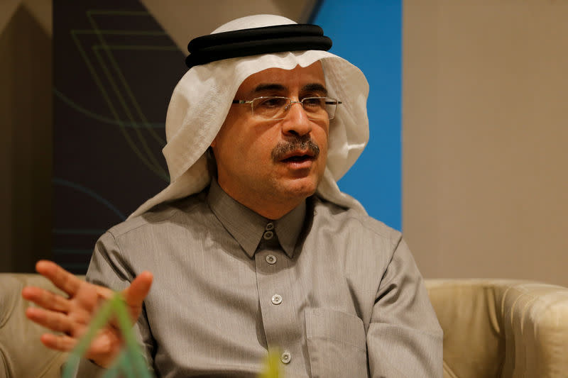 FILE PHOTO: The chief executive of Saudi Aramco, Amin Nasser, speaks during an interview with Reuters in Dhahran, Saudi Arabia, December 13, 2017. REUTERS/Hamad I Mohammed/File Photo