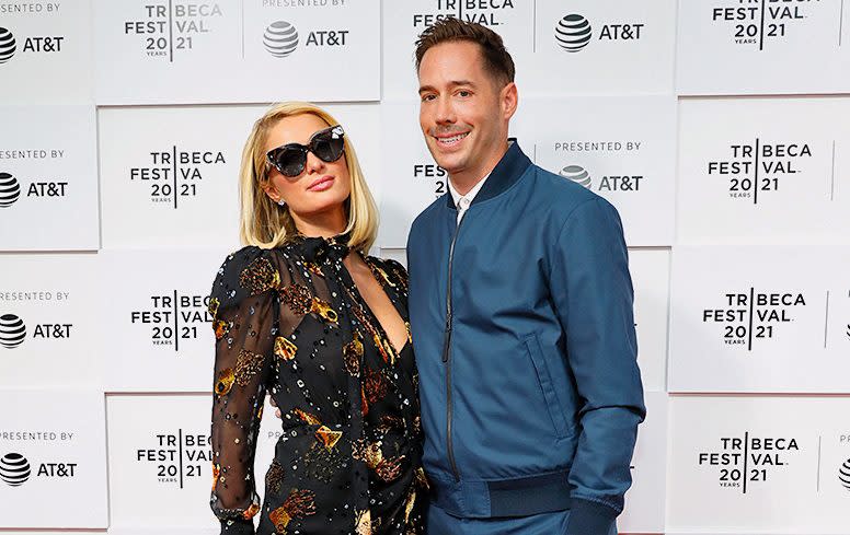 With her fiancé Carter Reum at the premiere of This Is Paris in June - Getty Images