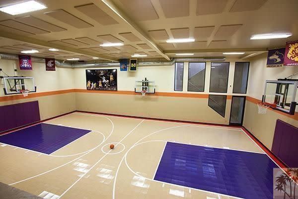 indoor basketball court in a house