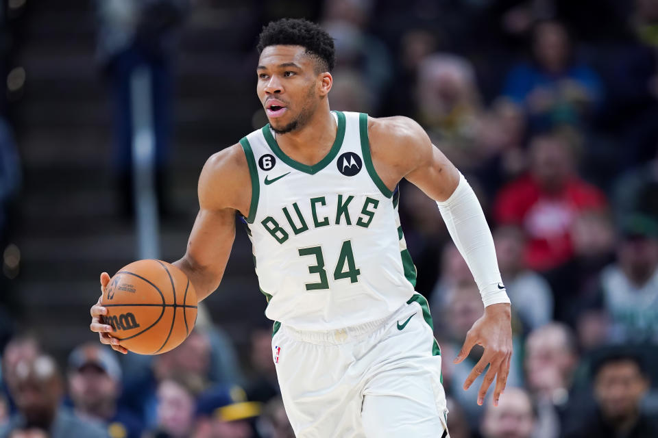 Milwaukee Bucks forward Giannis Antetokounmpo is one of three MVP candidates this season, and he knows what winning the award would mean to his career. (Dylan Buell/Getty Images)