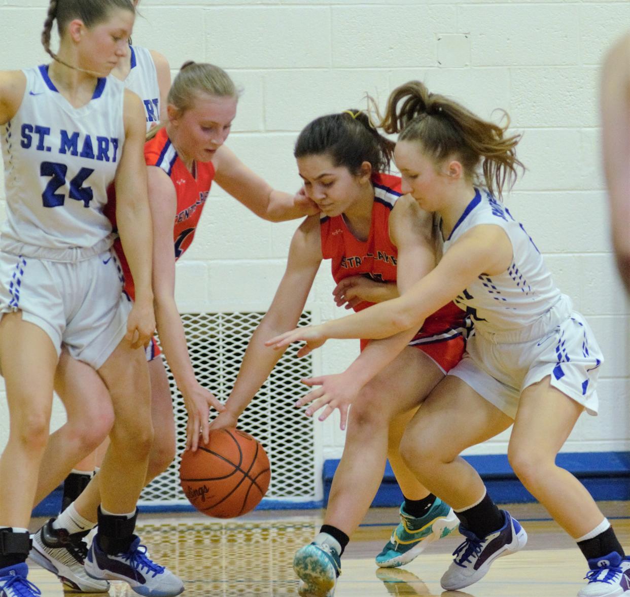 GSM's press defense held Central Lake to just two points in the second quarter on Wednesday.