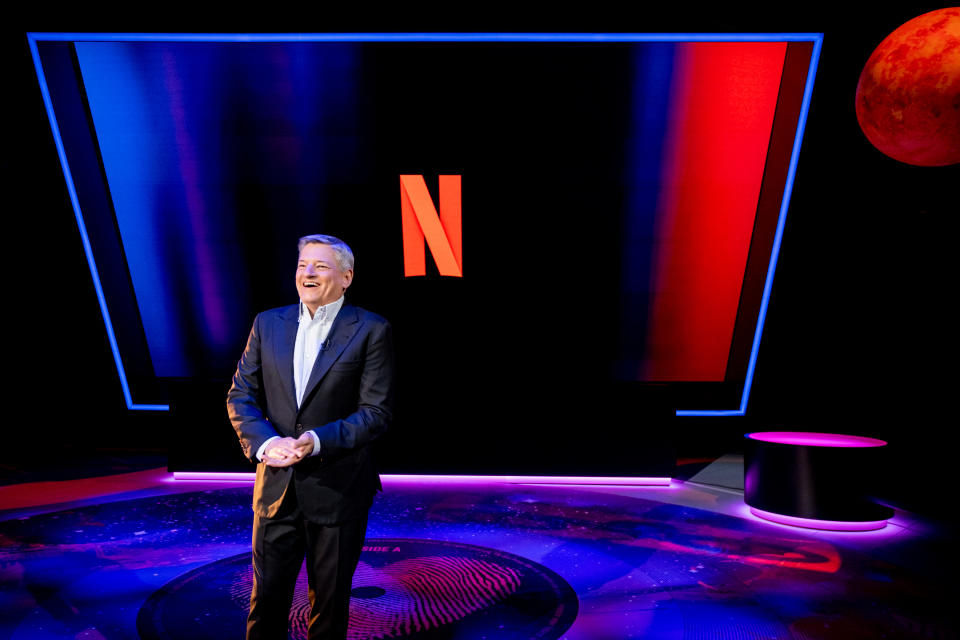 Ted Sarandos at Netflix’s virtual upfronts presentation this week