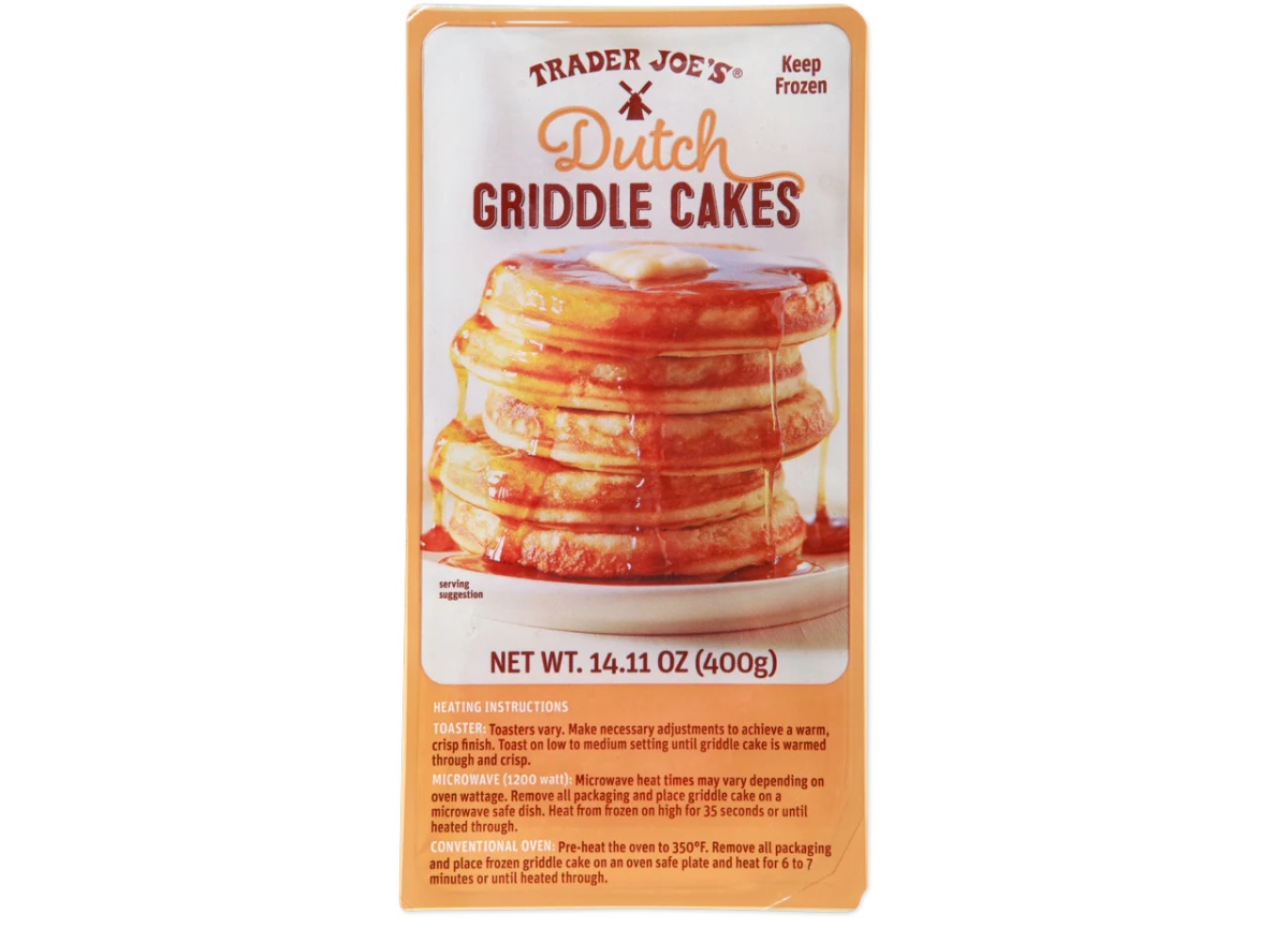 a package of trader joe's dutch griddle cakes.