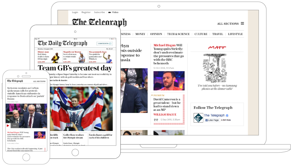 All the features and benefits of Premium plus access to The Telegraph's daily edition app on your smartphone or tablet. Ready to read everyday from 5am.