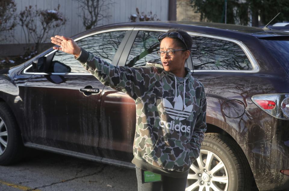 Terah Coleman, seen with a Mazda CX-7 purchased by the Showers Family Foundation and donations collected by her church, hopes to start  taking classes at Stark State College in 2024.