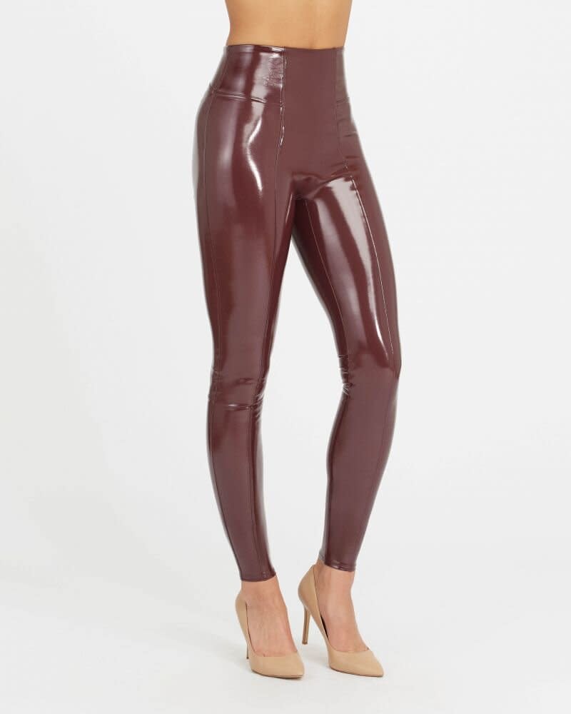 faux patent leather legging