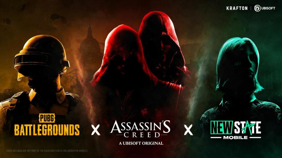 KRAFTON 旗下大逃殺遊戲《絕地求生》與《未來之役 MOBILE》將攜手 Ubisoft 經典動作冒險遊戲《刺客教條》展開大規模聯名合作。