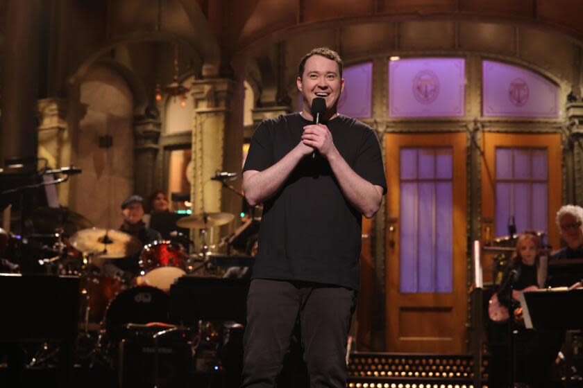 SATURDAY NIGHT LIVE -- Episode 1856 -- Pictured: Host Shane Gillis during the Monologue on Saturday, February 24, 2024 -- (Photo by: Will Heath/NBC via Getty Images)