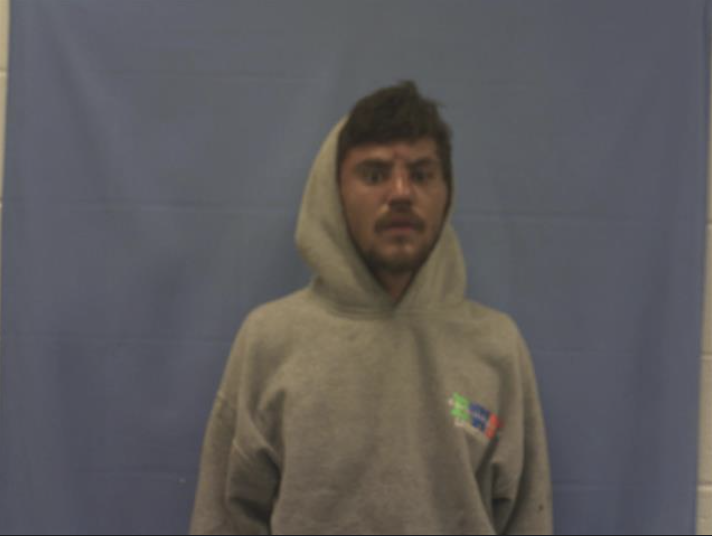 Jail booking photo of Randall Worcester, 27, of Goose Creek, S.C., who is wearing a hoodie and appears to have a bloodied nose.
