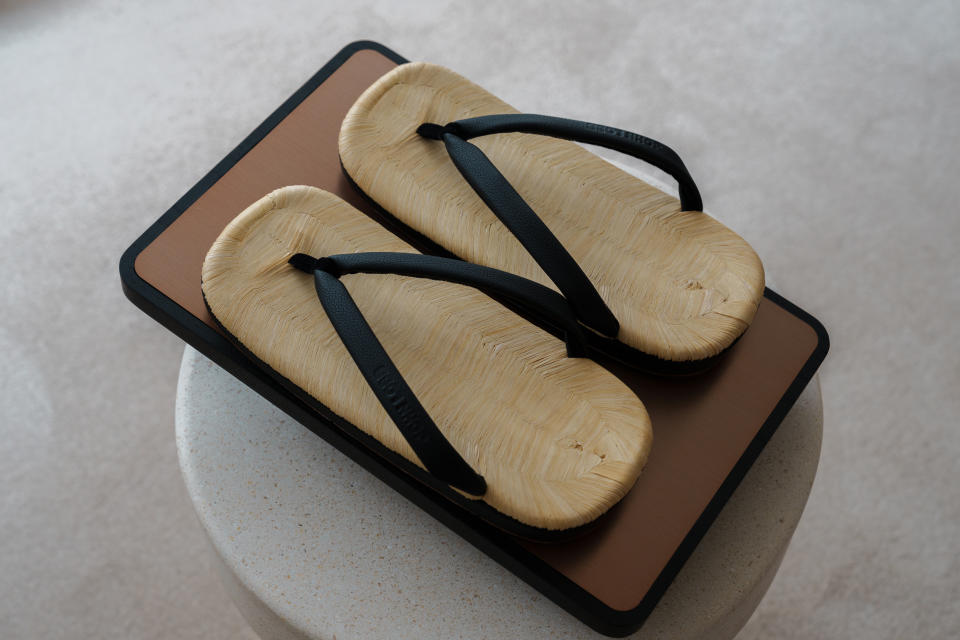 John Lobb bamboo and leather sandals are exclusive to the Kyoto store.
