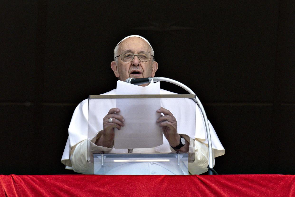 Pope Francis reiterates his appeal for peace in Ukraine as he addressed crowds gathered in St Peter’s Square, Vatican City on Sunday (Getty Images)