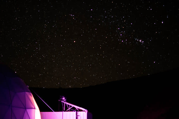 The HI-SEAS habitat taken during Mission III (2014-15). The constellation Orion is visible.