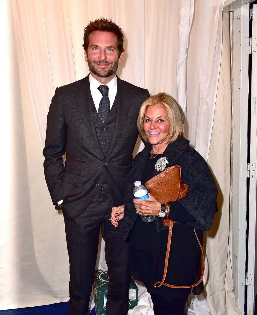 Bradley Cooper and Gloria Campano attend the “Joy” New York premiere at Ziegfeld Theatre on Dec. 13, 2015, in New York City. WireImage