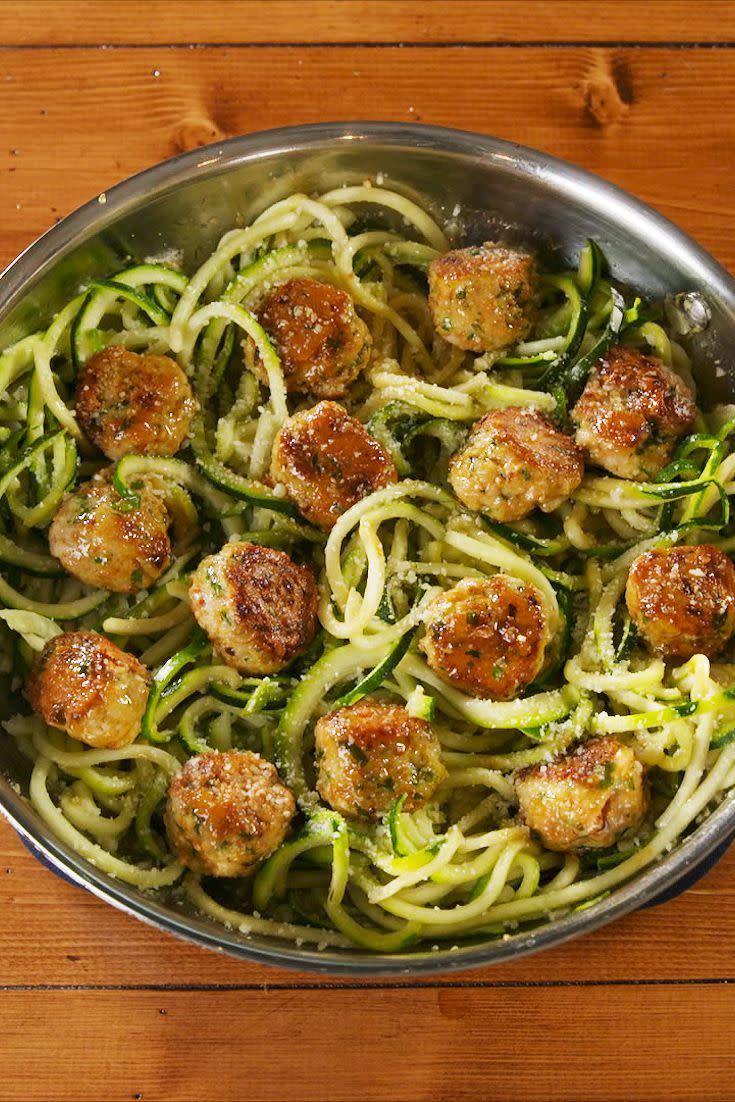 4) Garlic Butter Meatballs with Zoodles