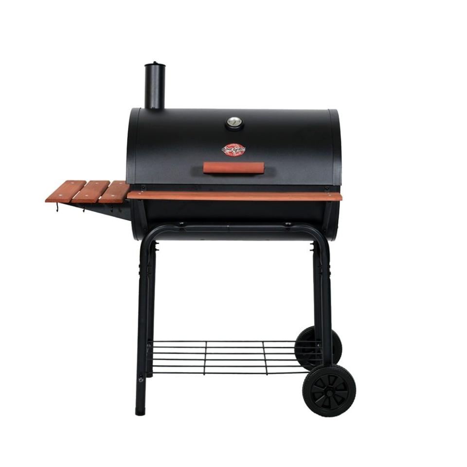 <p><strong>Char-Griller</strong></p><p>lowes.com</p><p><strong>$149.00</strong></p><p><a href="https://go.redirectingat.com?id=74968X1596630&url=https%3A%2F%2Fwww.lowes.com%2Fpd%2FChar-Griller-Super-Pro-30-in-Black-Barrel-Charcoal-Grill%2F3033621&sref=https%3A%2F%2Fwww.delish.com%2Ffood-news%2Fg20870750%2Fbest-charcoal-grills%2F" rel="nofollow noopener" target="_blank" data-ylk="slk:Shop Now;elm:context_link;itc:0;sec:content-canvas" class="link ">Shop Now</a></p>