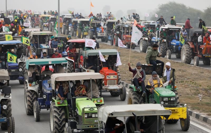 FILE PHOTO: A rally to protest against the newly passed farm bills