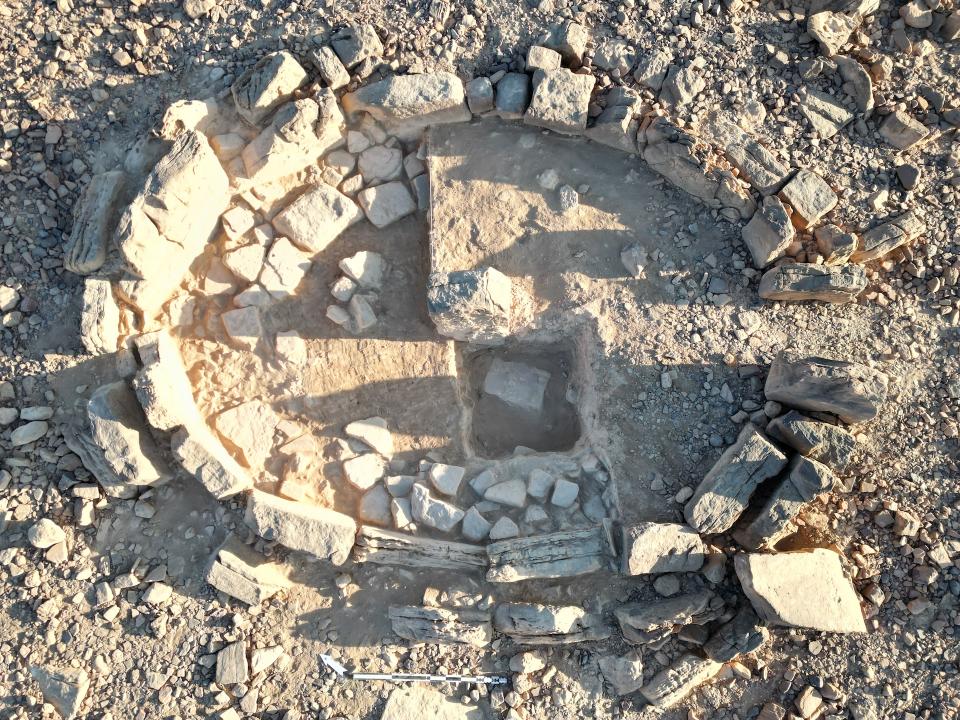 A close-up aerial photo of one of the circles