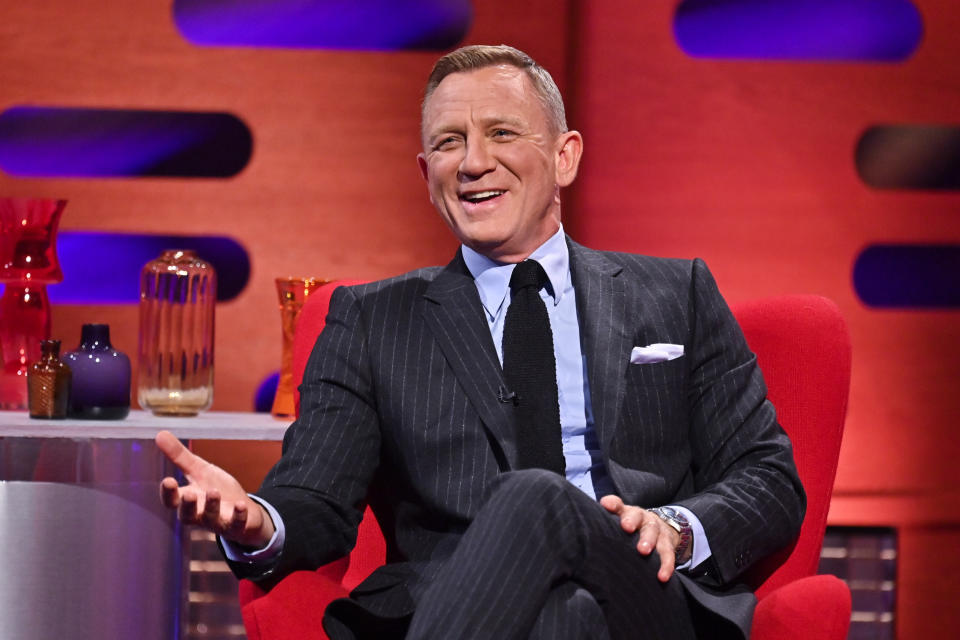 EDITORIAL USE ONLY Daniel Craig during filming for the Graham Norton Show at BBC Studioworks 6 Television Centre, Wood Lane, London, to be aired on BBC One on Friday.