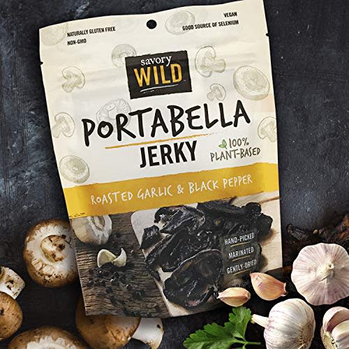 2) Roasted Garlic And Black Pepper Portabella Vegan Jerky