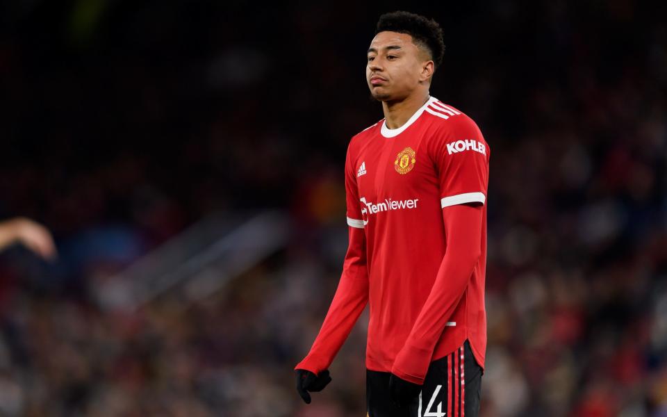 Jesse Lingard of Manchester United looks on during the UEFA Champions League group F match between Manchester United and BSC Young Boys at Old Trafford on December 8, 2021 in Manchester, United Kingdom - Vincent Mignott/DeFodi Images via Getty Images