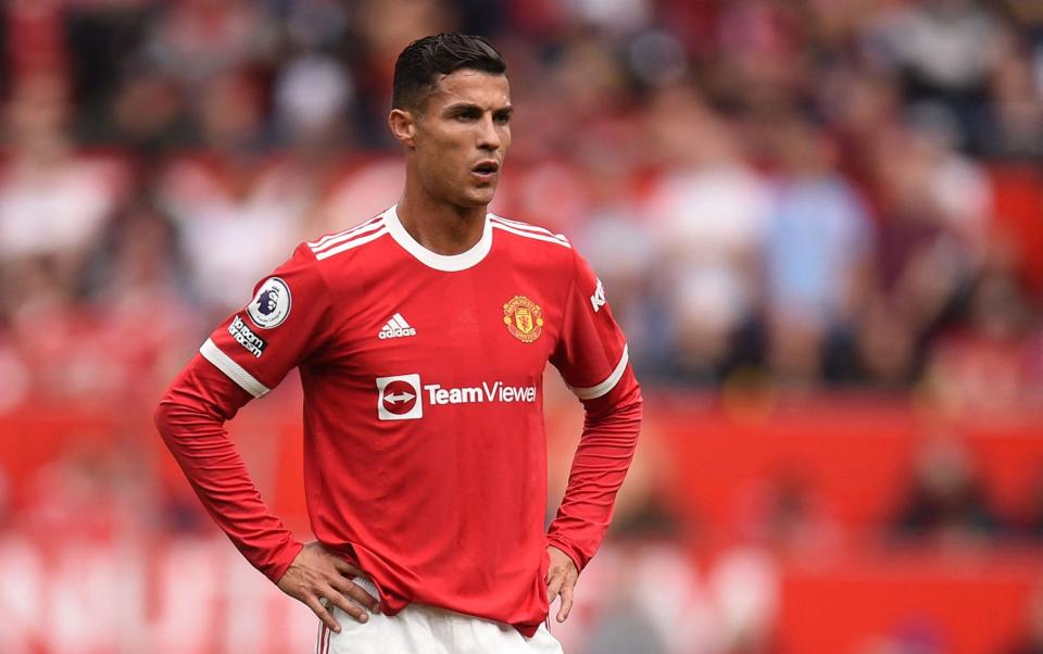 Manchester United's Portuguese striker Cristiano Ronaldo looks on during - AFP