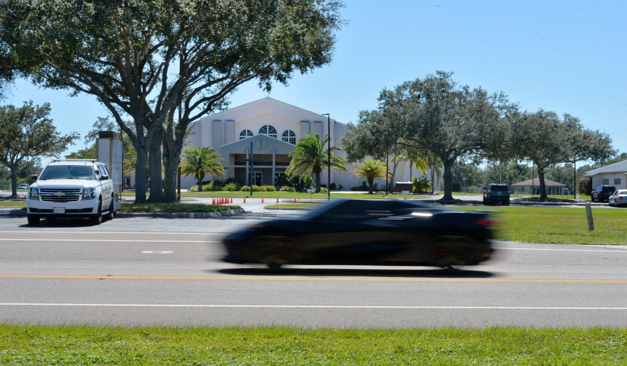 Traffic on Bee Ridge Rd. passes The Classical Academy of Sarasota. A group of homeowners has filed suit against Sarasota County and The Classical Academy of Sarasota after county commissioners approved a special zoning exception for the private K-12 school at 8000 Bee Ridge Road.