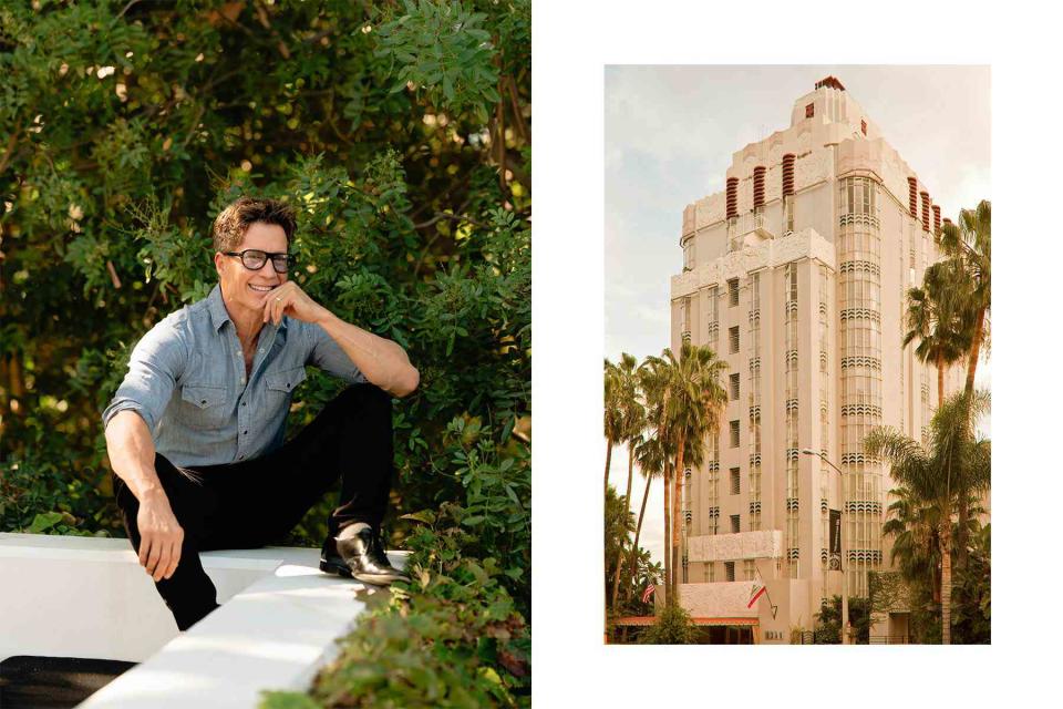 <p>From left: ROZETTE RAGO/THE NEW YORK TIMES/REDUX; Courtesy of Sunset Tower Hotel</p> From left: Restaurant scion, podcaster, spirits entrepreneur, and man about town Bruce Bozzi; West Hollywood’s iconic Sunset Tower Hotel, one of Bozzi's favorite spots in Los Angeles.