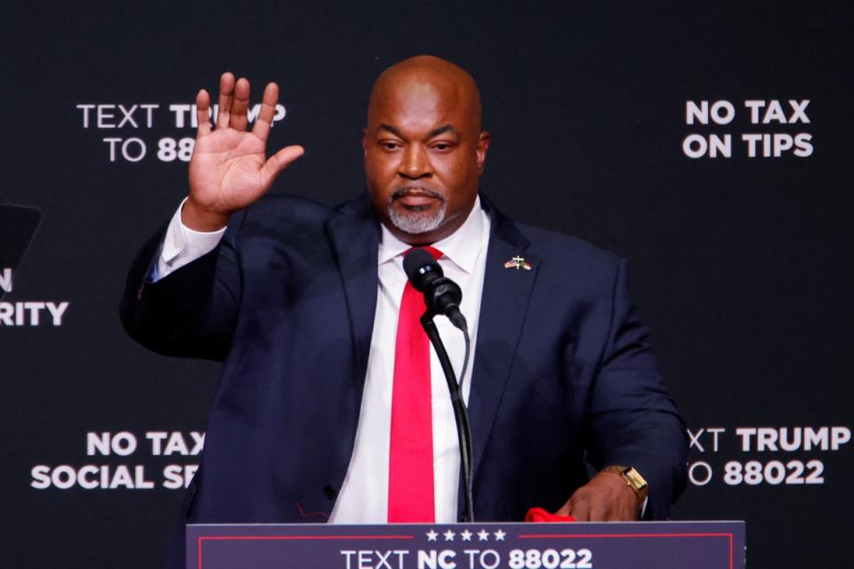 North Carolina Lt. Governor Mark Robinson suffered second-degree burns during a campaign stop at a truck show (REUTERS)