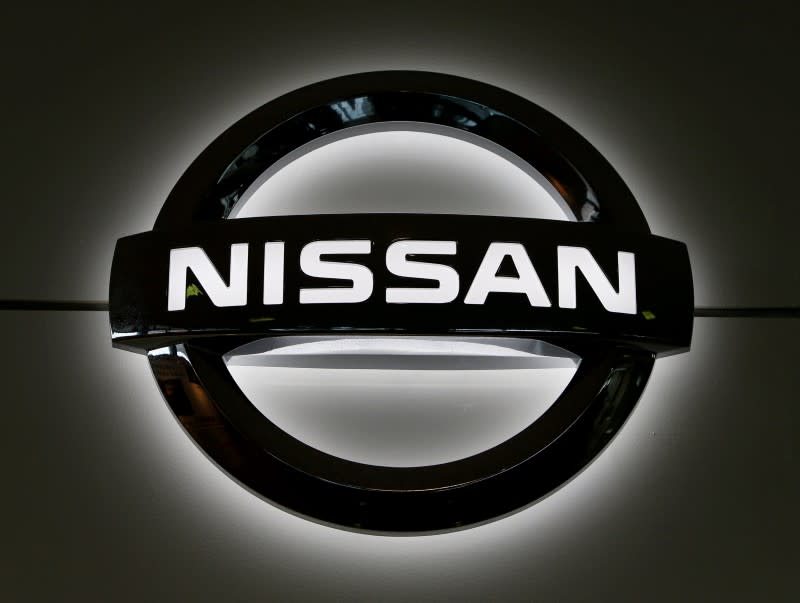 The company logo is seen at the Nissan Motors' Iwaki Plant in Iwaki, Fukushima prefecture, Japan, April 5, 2016. REUTERS/Yuya Shino/File Photo