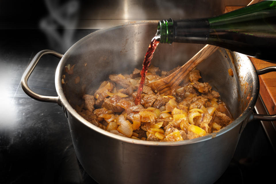 Some argued alcoholic wine in cooking enhances flavours, adding depth and richness to dishes. Photo: Getty