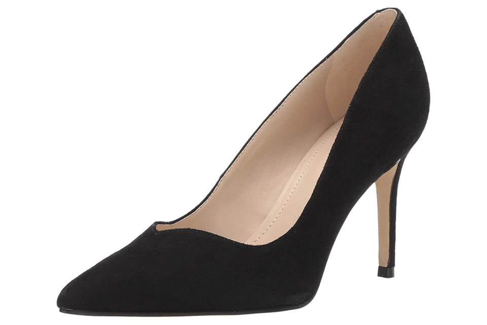 black pumps, suede, heels, marc fisher