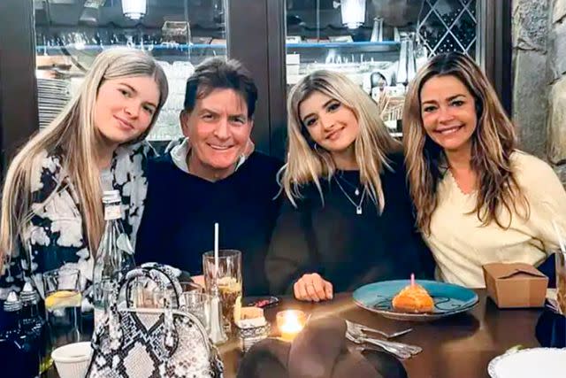 <p>Instagram</p> Lola, Charlie and Sami Sheen and Denise Richards in 2018