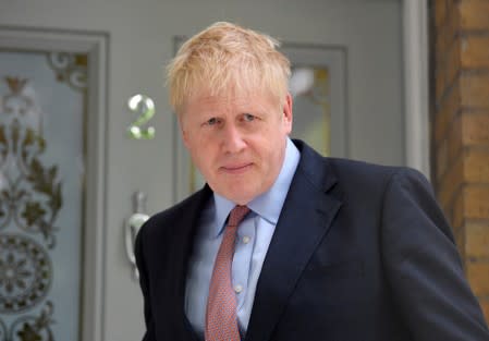 FILE PHOTO: Boris Johnson, leadership candidate for Britain's Conservative Prime Minister, leaves home in London