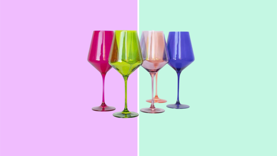 Best wine gifts: Estelle colored wine glasses