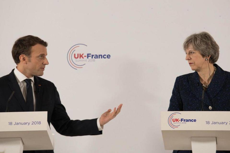 The comments came after Theresa May and Emmanuel Macron attended a UK-France summit (Getty)