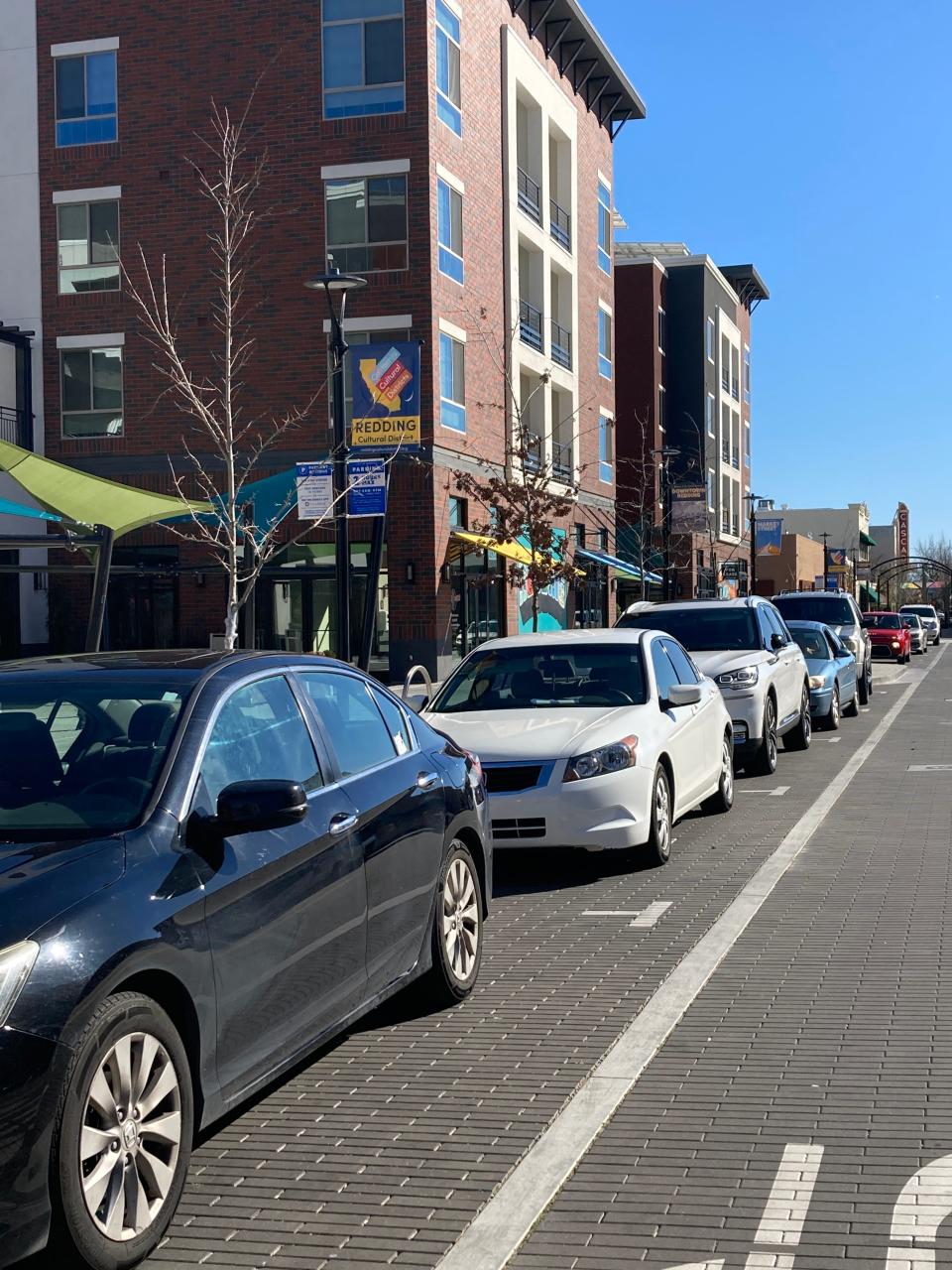 There were not a lot of empty parking spaces on Market Street in front of the Market Center building. City officials hope that when metered parking is enforced it will free up spaces like this for businesses in the area.
