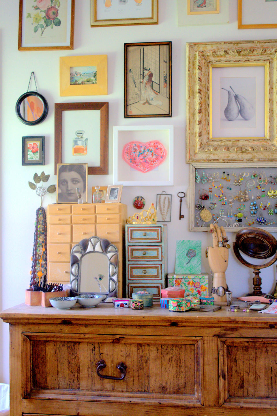Eclectic art wall