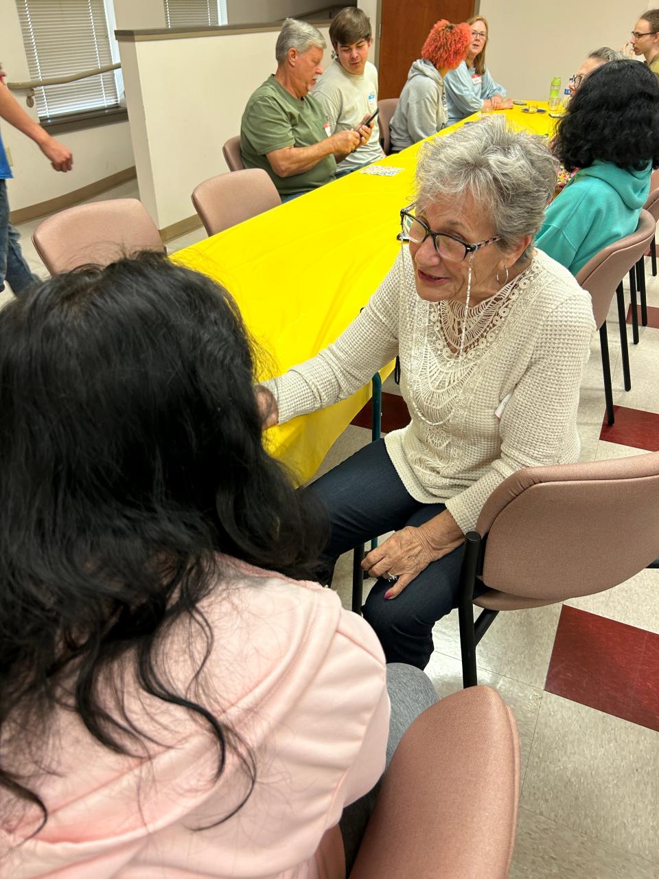 Students and senior citizens meet for the first time on Monday, May 13, 2024.