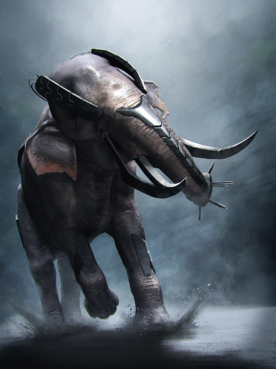 Digital sculpting and painting of elephant in ZBrush and Photoshop by Rob Brunette