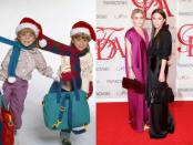 Mary-Kate et Ashley Olsen, photographiées en 1992 et 2012<br> Les jumelles ont parcouru un long chemin depuis leurs premiers rôles dans «Full House». Aujourd’hui, les sœurs sont bien connues du milieu de la mode. Elles ont développé des lignes de vêtements à succès couvrant tous les prix, de Wal-Mart à Barneys, et sont des maîtres dans l’art du street style et sur le tapis rouge. (ABC Photo Archives/Getty Images)