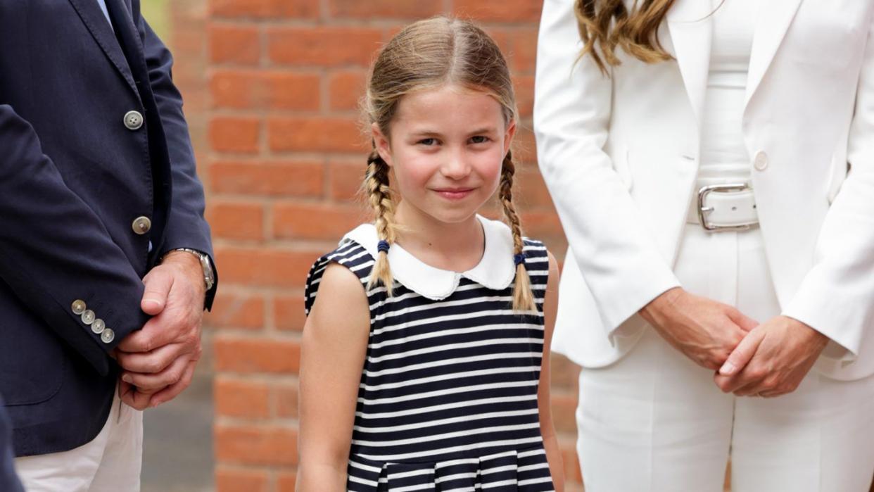 Princess Charlotte of Cambridge during a visit to SportsAid House at the 2022 Commonwealth Games