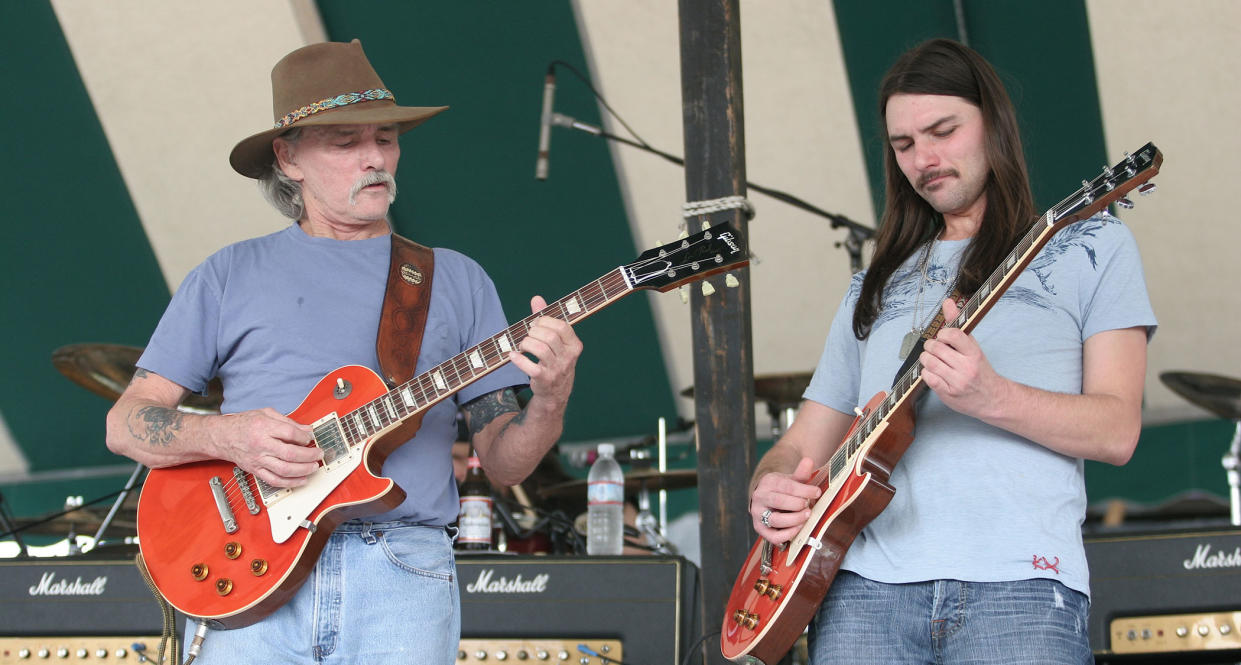  Dickey and son Duane Betts jam together onstage back in 2007. 