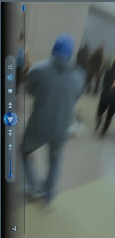 Jamie Buteau as depicted in a Parler video, running after USCP officers.