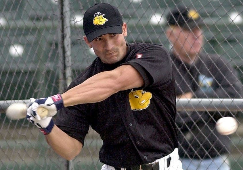 Felix Pagan takes a swing during batting practice in this file photo.