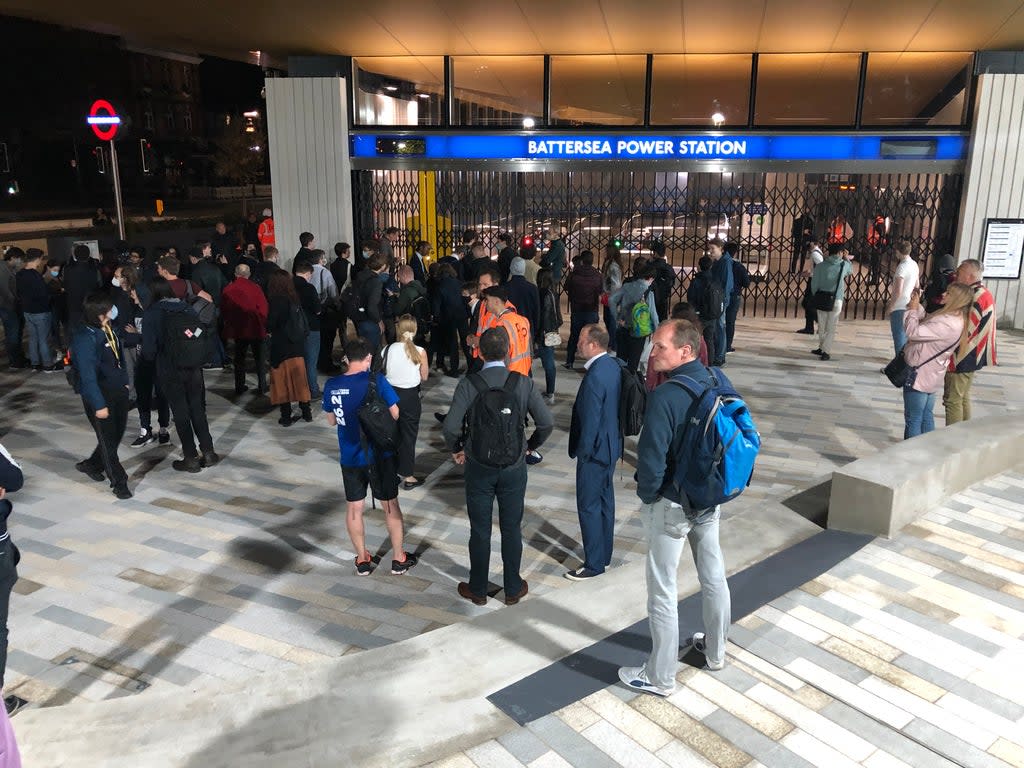 Tube enthusiasts waiting for the opening of the first new terminus on the London Underground this century (Simon Calder)