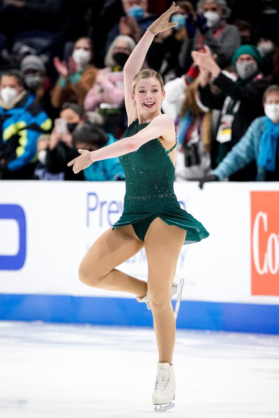 Gracie Gold skates in the Championship Ladies Short Program event during the U.S. Figure Skating Championships at Bridgestone Arena in Nashville, Tenn., Thursday, Jan. 6, 2022.